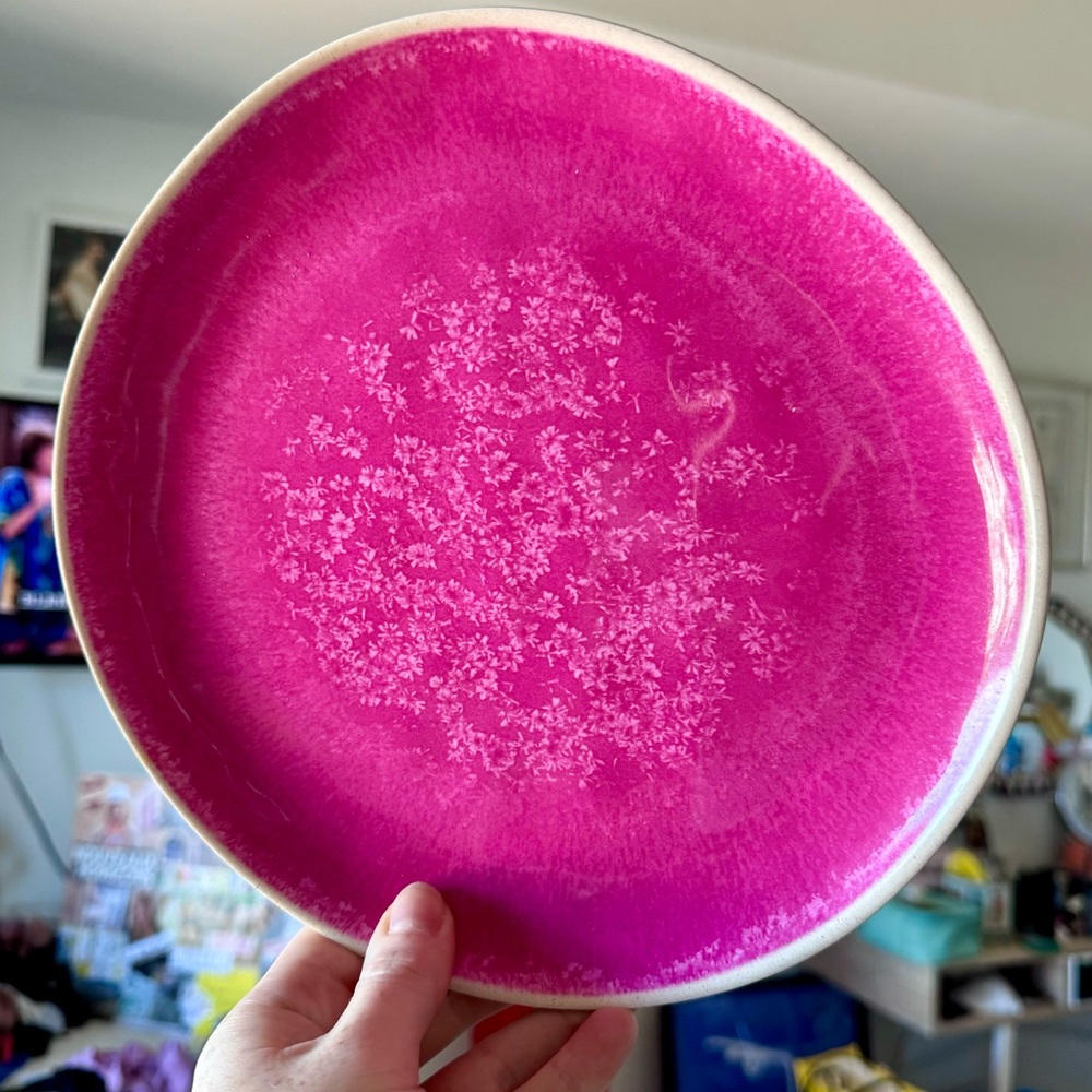 COPY - NWT Anthropologie set of two fuchsia outdoor plates
